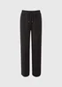 Black Seam Front Wide Leg Trousers - Size 08 29 leg Image 4
