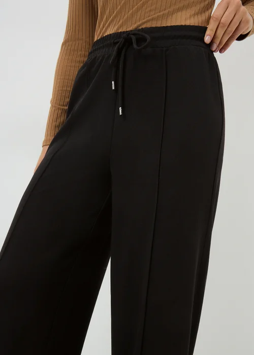 Black Seam Front Wide Leg Trousers - Size 08 29 leg Image 2
