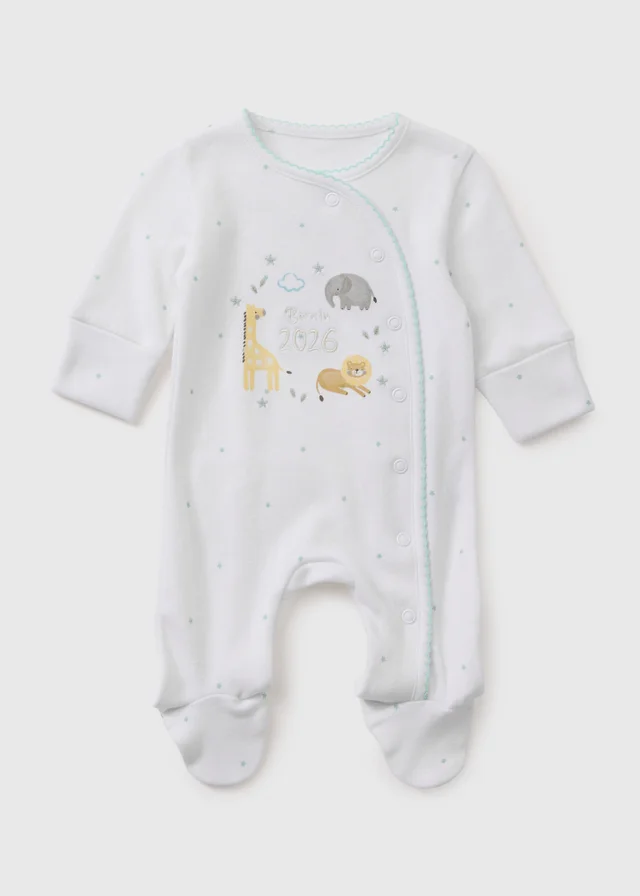 Baby White Born In 2026 Sleepsuit (Newborn-3mths)