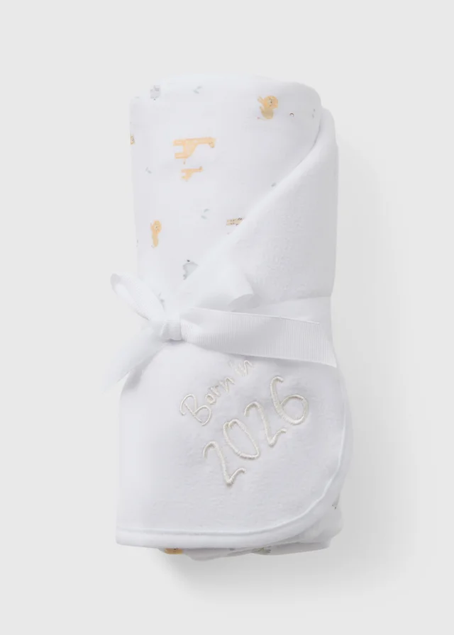 Baby White Born In 2026 Blanket
