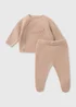 Baby Beige Loved Knitted Set (First Size-12 Months) - First Size Image 1