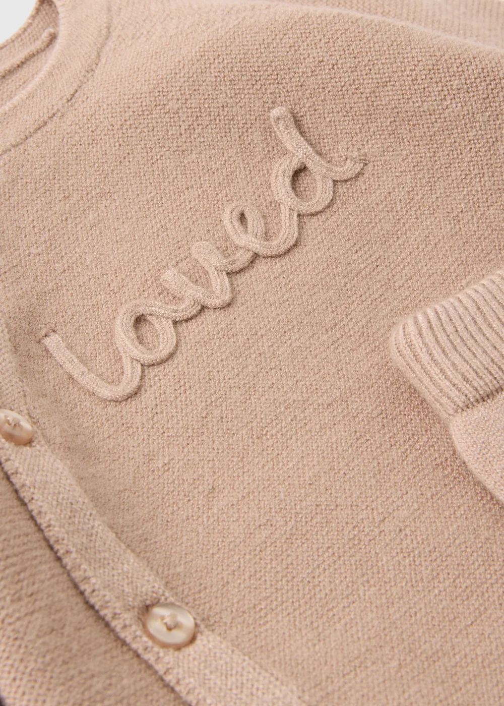 Baby Beige Loved Knitted Set (First Size-12 Months) - First Size Image 2