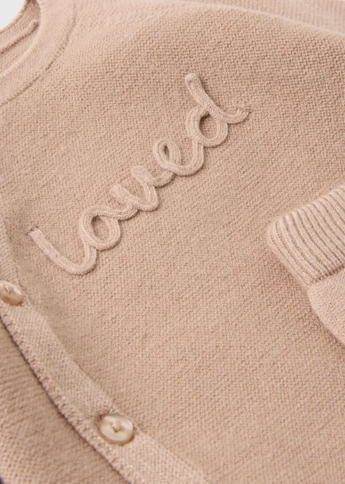 Baby Beige Loved Knitted Set (First Size-12 Months) - First Size Image 2