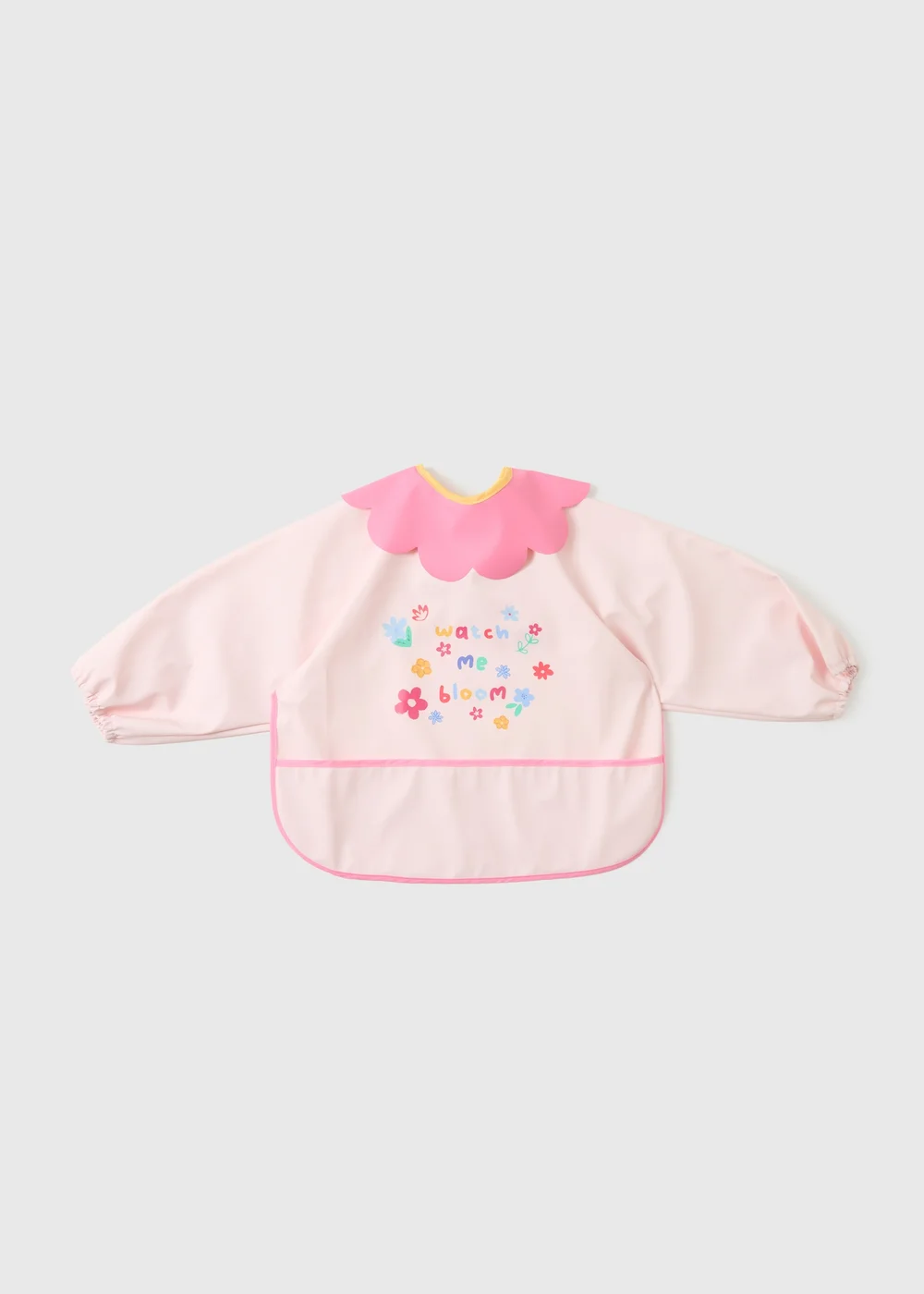 Baby Pink Floral Coverall Bib - One Size Image 1