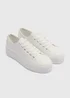 White Platform Lace Up Trainers - Size 6 Image 1