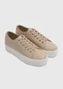Nude Lace Up Platform Shoes - Size 4 Image 1