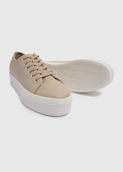 Nude Lace Up Platform Shoes - Size 4 Image 2