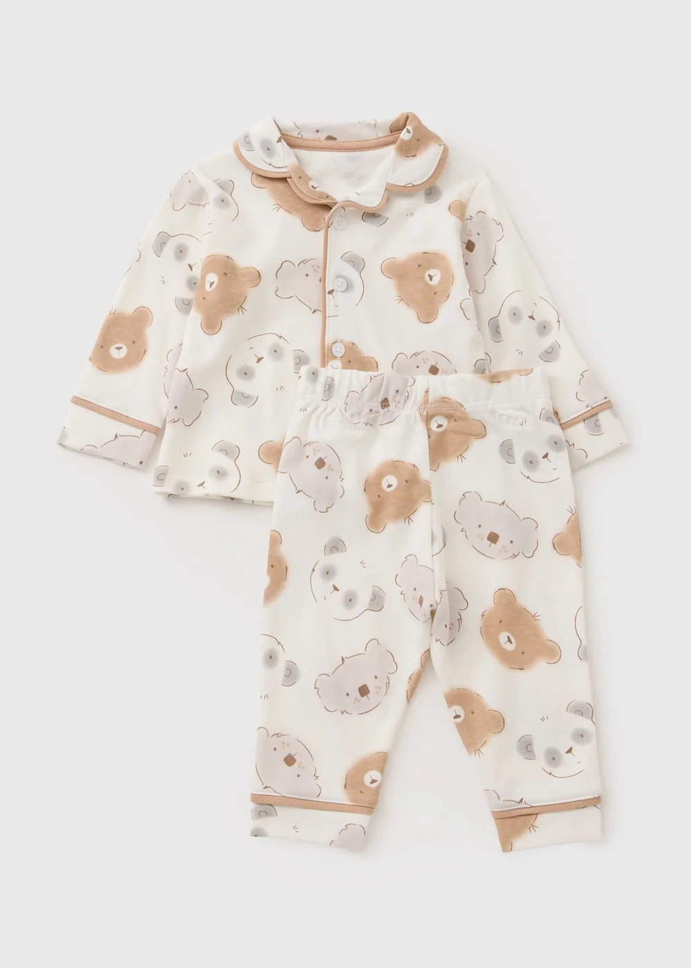 Baby Unisex White Pyjama Set (Newborn-23mths) - Age 6 - 9 Months Image 1