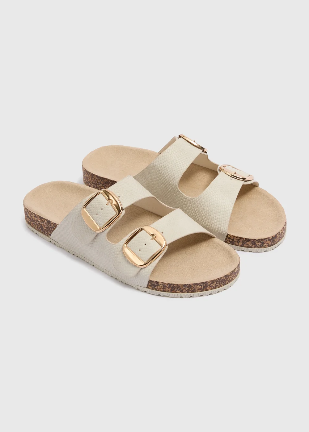 Stone Double Buckle Sandals - Size 3 Image 1