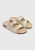 Stone Double Buckle Sandals - Size 3 Image 1
