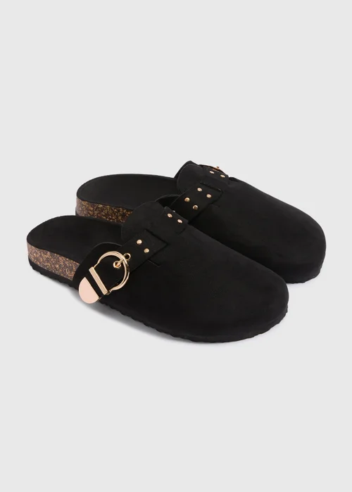 Black Buckle Closed Toe Sandals - Size 3 Image 1