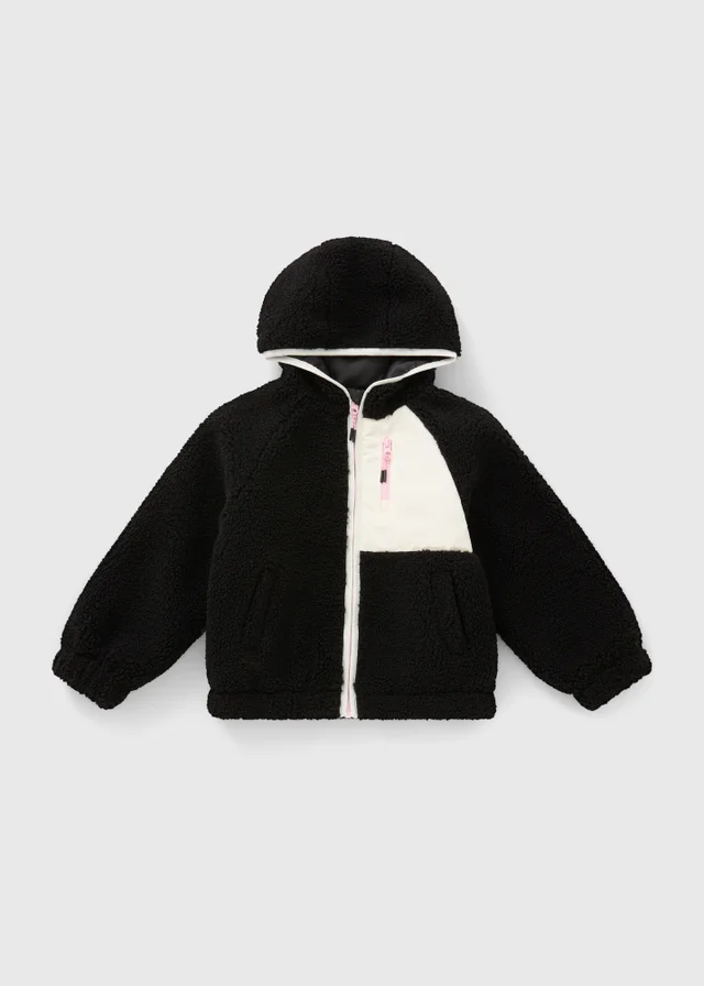 Girls Black Sports Borg Jacket (7-15yrs)