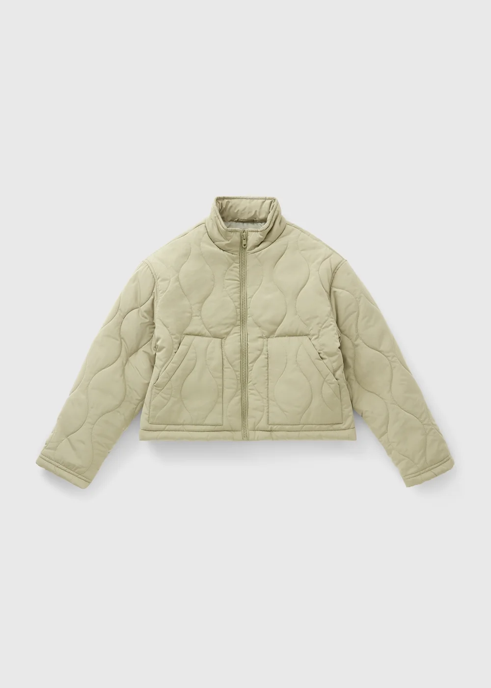 Girls Khaki Quilted Jacket (7-15yrs) - Age 7 Years Image 1