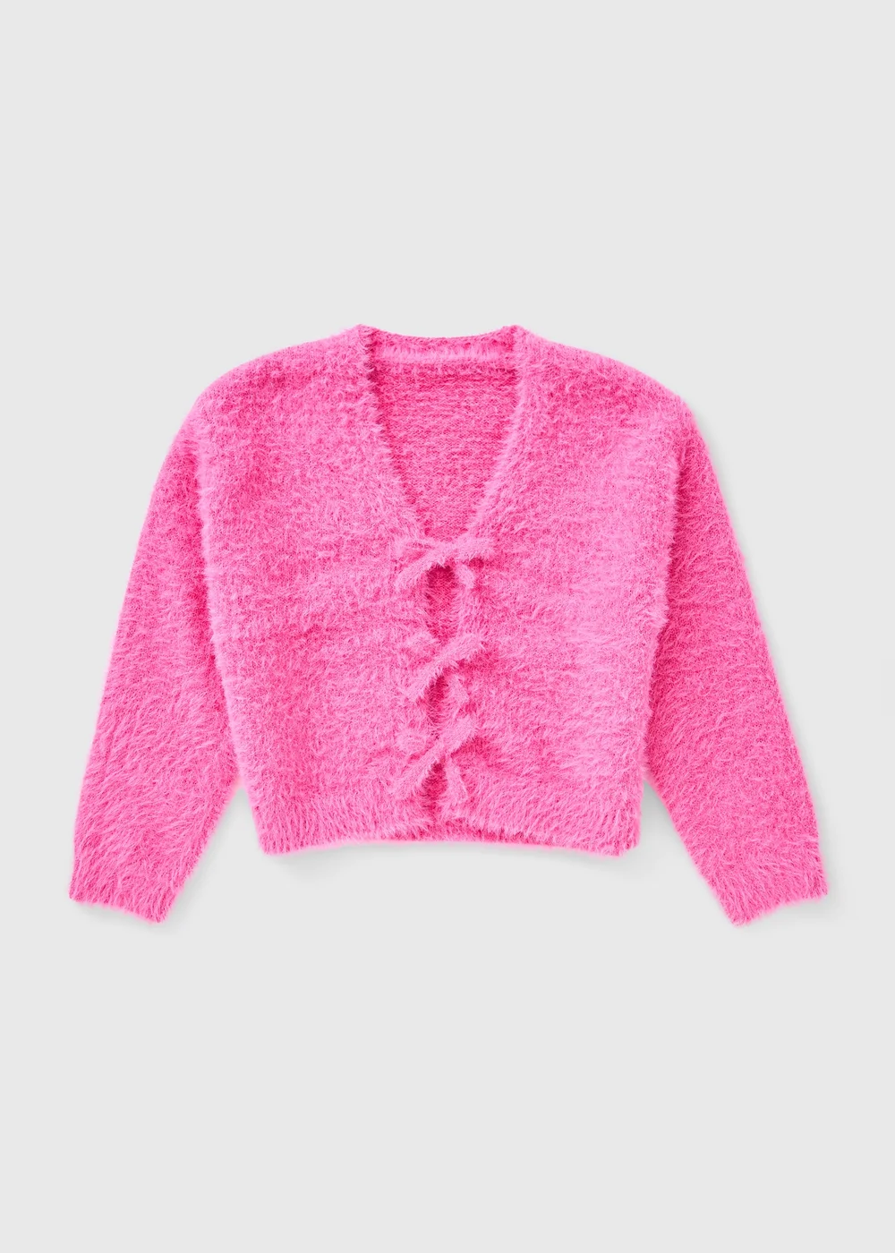 Girls Pink Bow Detail Cardigan (7-15yrs) - Age 11 Years Image 1