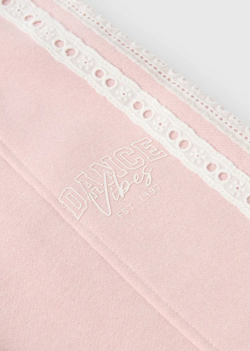 Girls Pink Tapered Wide Leg Jogging Bottoms (7-15yrs) - Age 7 Years Image 2