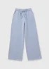 Girls Light Blue Acid Wash Wide Leg Jogging Bottoms (7-15yrs) - Age 7 Years Image 1