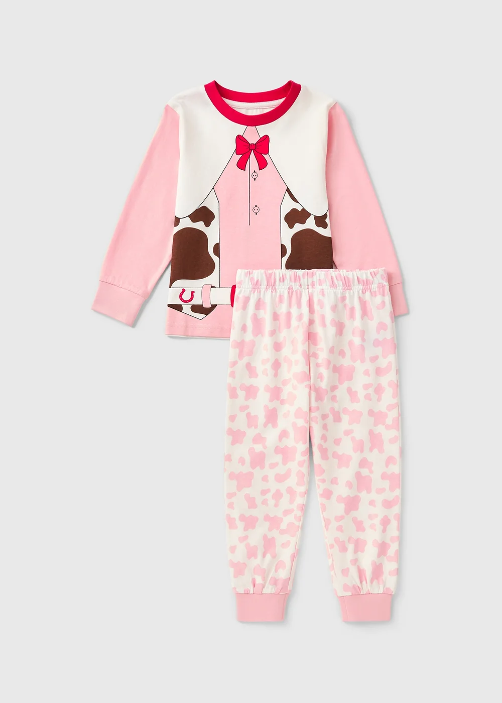 Girls Pink Dress Up Cowgirl Pyjama Set (1-7yrs) - 1 to 1 half years Image 1
