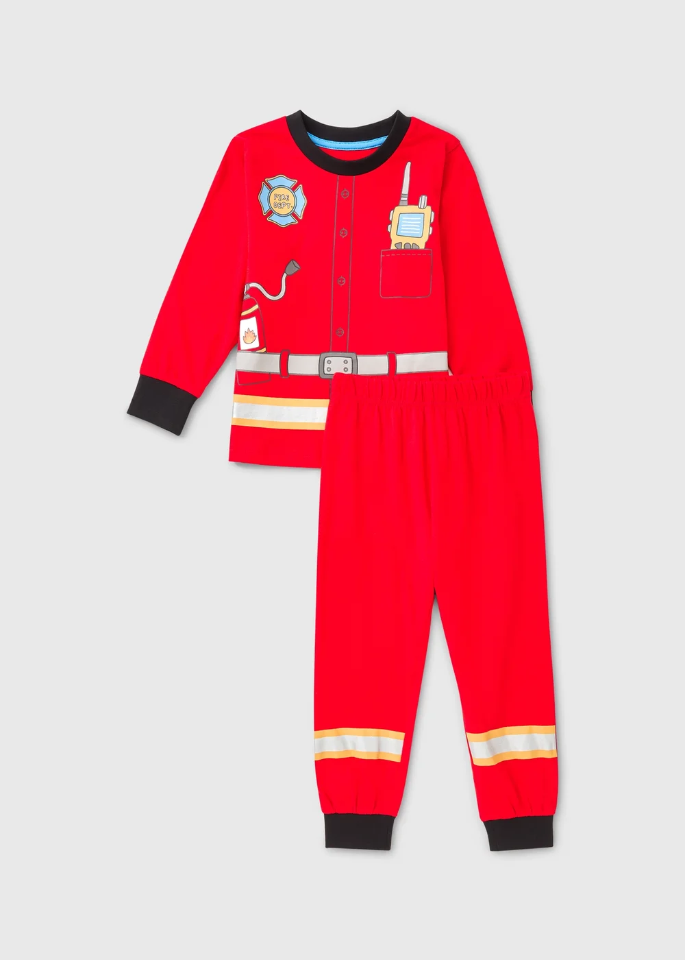 Kids Red Firefighter Dress Up Pyjama Set (1-7yrs) - 1 to 1 half years Image 1