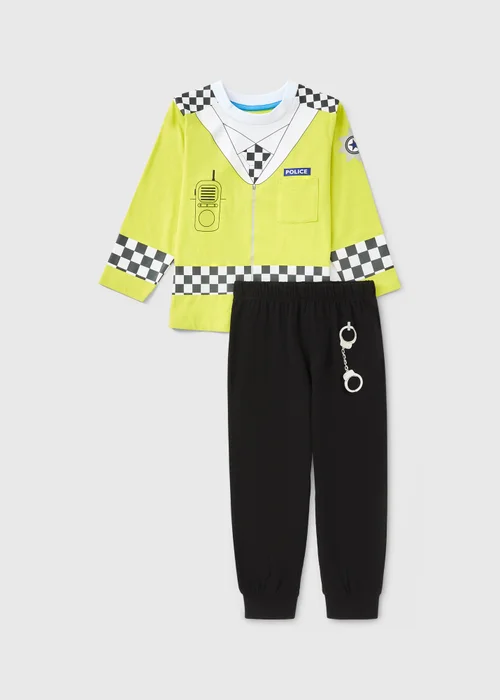 Boys Yellow Dress Up Police Pyjama Set (1-7yrs) - 1 to 1 half years Image 1