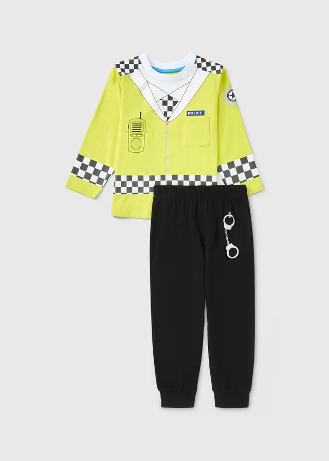 Boys Yellow Dress Up Police Pyjama Set (1-7yrs)