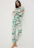 Green Iris Floral Cuffed Pyjama Set - Large Image 1