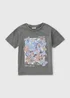 Girls Black Unicorn Acid Wash T-Shirt (7-15yrs) - Age 9 Years Image 1