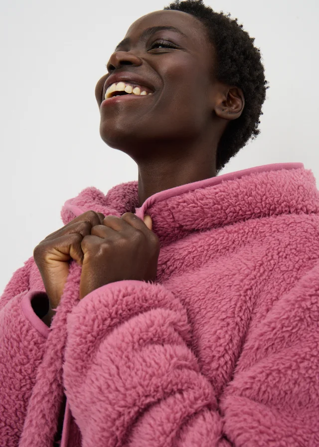 Pink Fleece Cardigan