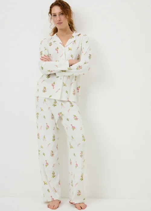 Cream Ditsy Island Pyjama Set - Extra small Image 1