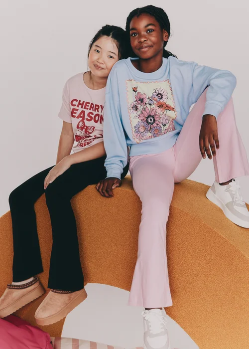 Girls Blue Floral Graphic Sweatshirt (7-15yrs) - 7 Yrs Image 4