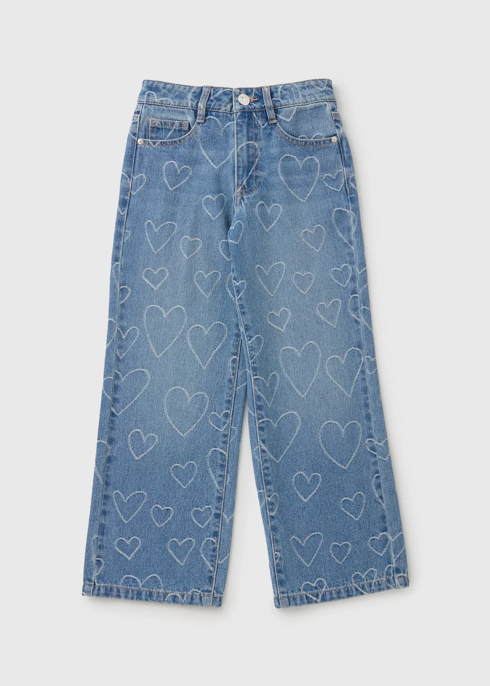 Girls Blue Heart Jeans (7-15yrs) - Age 9 Years Image 1