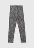 Girls Grey Leopard Leggings (7-15yrs) - Age 7 Years Image 1