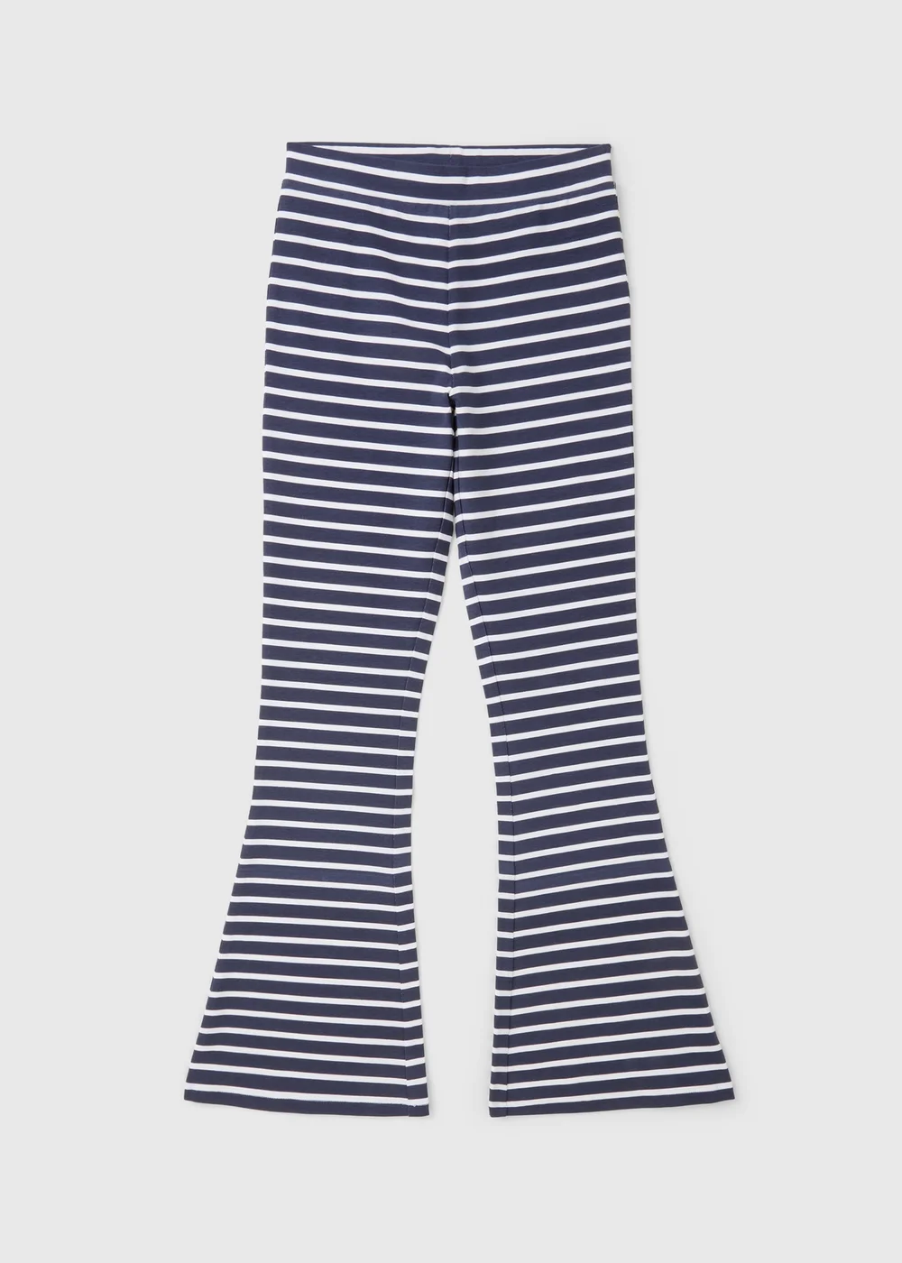 Girls Navy Stripe Flare Leggings (7-15yrs) - Age 7 Years Image 1