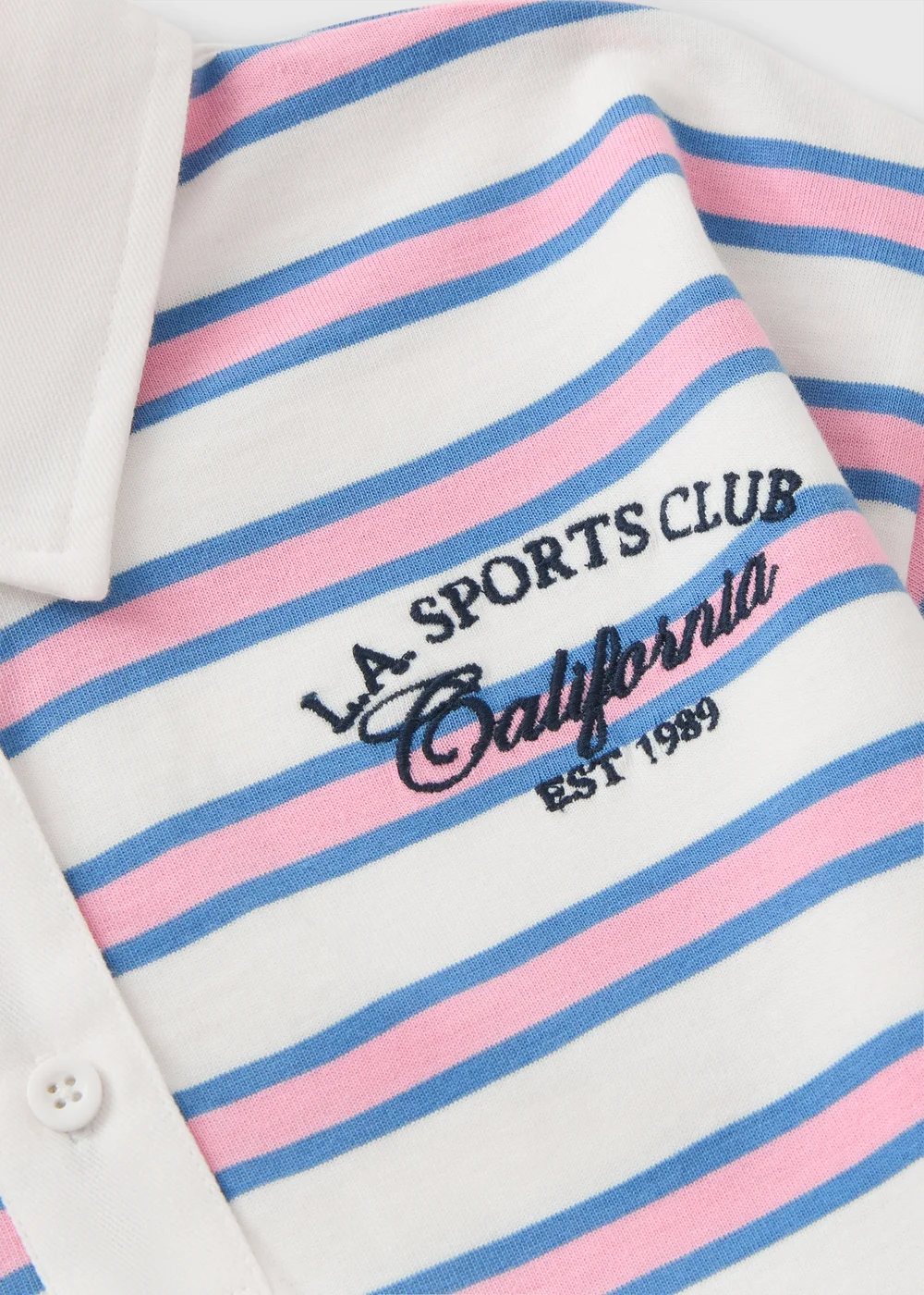 Girls Pink Stripe Polo Top (7-15yrs) - Age 9 Years Image 2
