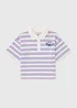 Girls Pink Stripe Polo Top (7-15yrs) - Age 9 Years Image 1