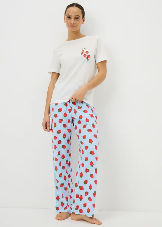 Cream Strawberry Wide Pyjama Set Bundle