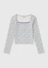 Girls Blue Ditsy Floral Top - Age 7 Years Image 1