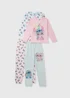 2 Pack Disney Girls Pink Stitch Pyjama Set (5-13yrs) - Age 5 Years Image 1