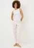 Cream Heart Fleece Pyjama Bottoms - Extra small Image 1