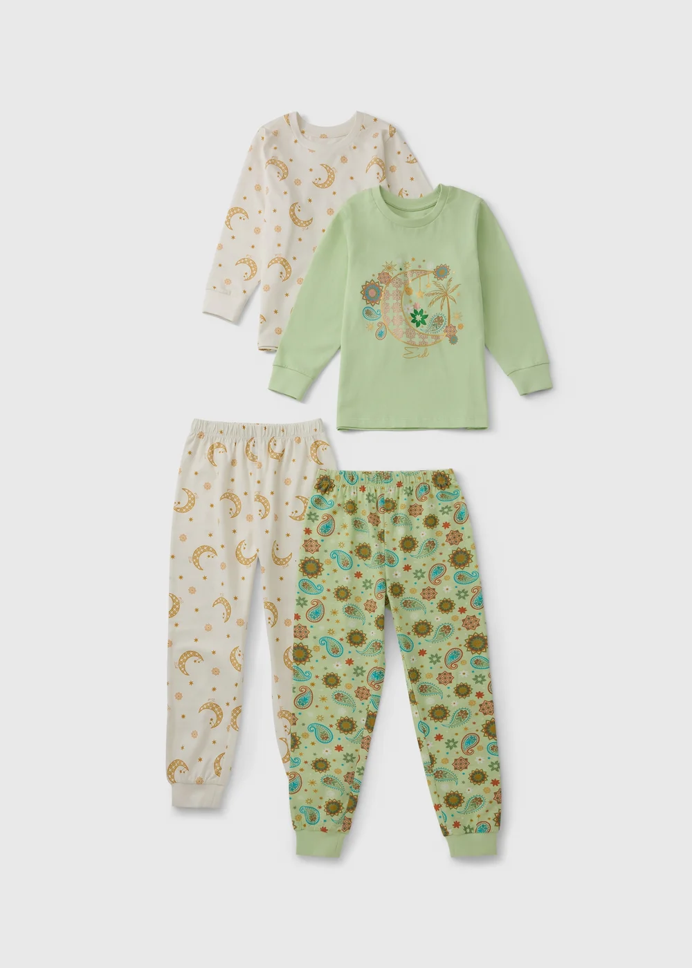 2 Pack Kids Sage Eid Pyjama Sets (1-7yrs) - 1 to 1 half years Image 1