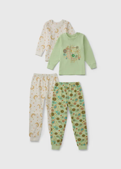 2 Pack Kids Sage Eid Pyjama Sets (1-7yrs) - 1 to 1 half years Image 1