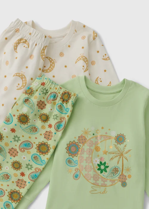 2 Pack Kids Sage Eid Pyjama Sets (1-7yrs) - 1 to 1 half years Image 2