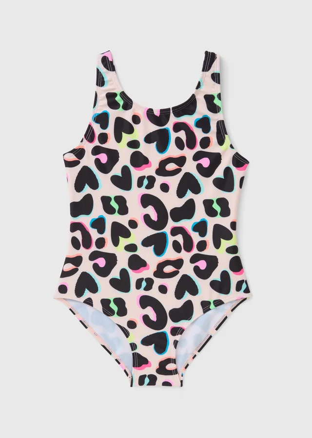 Girls Multicolour Leopard Swimsuit