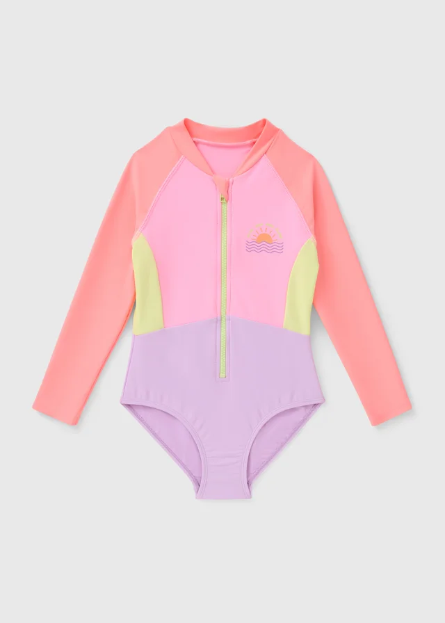 Girls Multicolour Long Sleeve Swimsuit (6-15yrs)