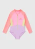 Girls Multicolour Long Sleeve Swimsuit (6-15yrs) - Age 6 - 7 Years Image 1