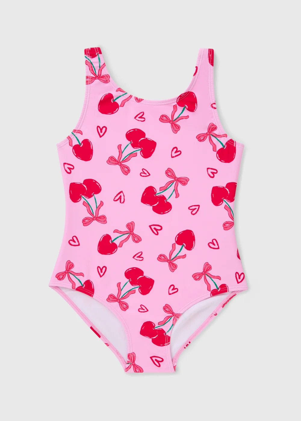 Girls Pink Cherry Swimsuit (6-15yrs) - Age 6 - 7 Years Image 1