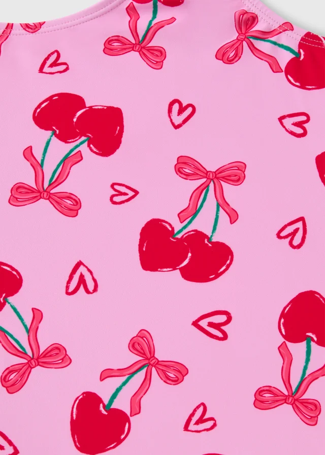 Girls Pink Cherry Swimsuit (6-15yrs)