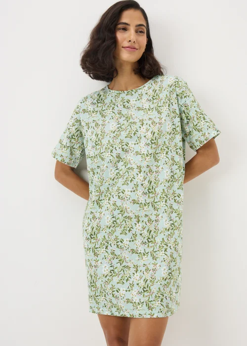 Sage Green Floral T-Shirt Nightie - Extra small Image 1