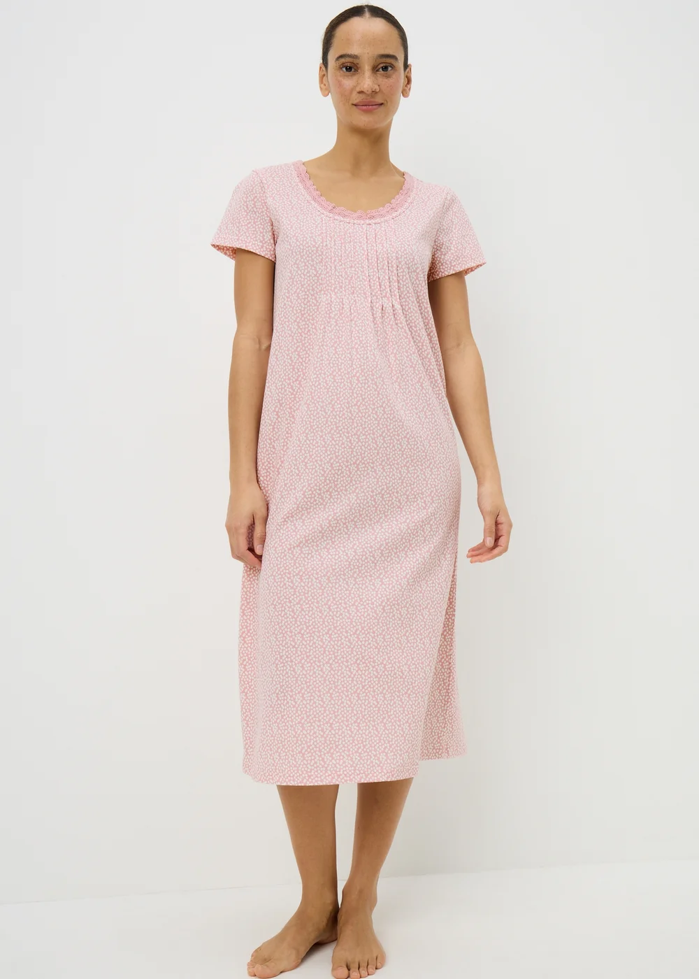 Pink Spot Longline Nightie - Extra small Image 1