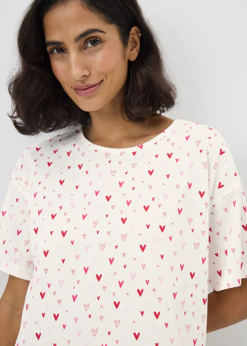 Cream Ditsy Heart Nightie - Extra small Image 2