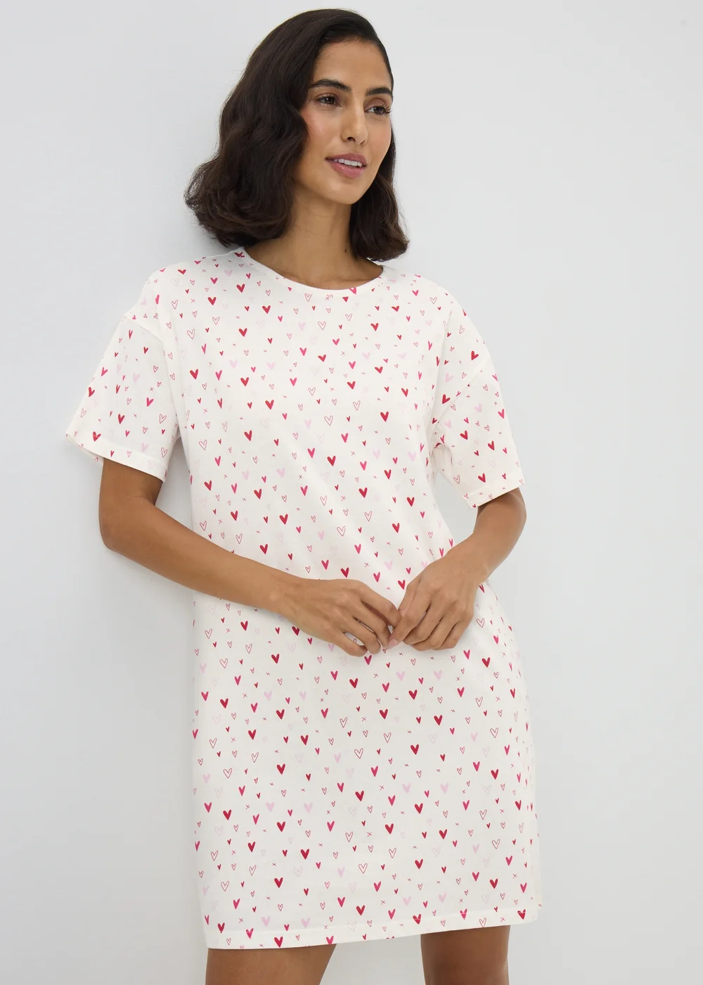 Cream Ditsy Heart Nightie - Extra small Image 1
